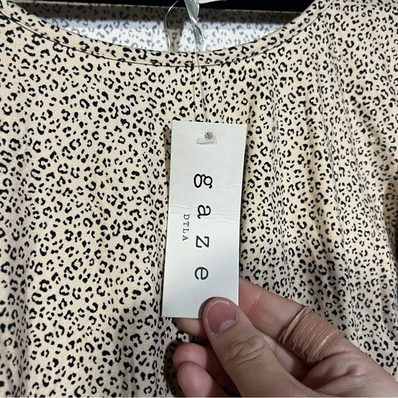 NWT Gaze Leopard Print Bodysuit Size Large - Picture 6 of 6